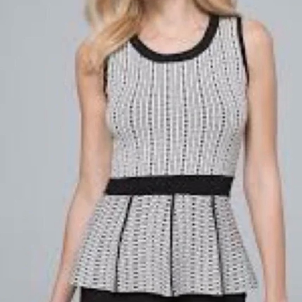 White House Black Market Peplum Sweater Tank Size L Excellent Condition